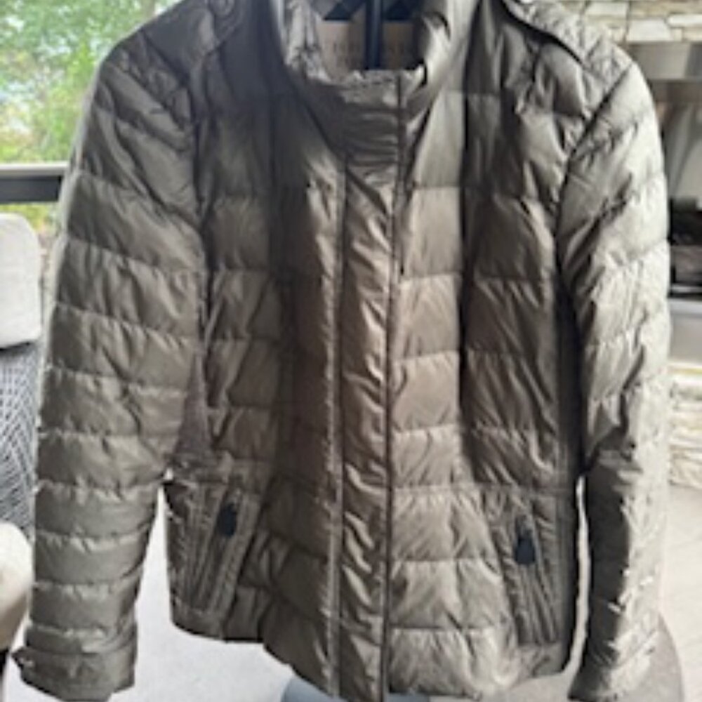 BURBERRY BRIT DALESBURY Olive Quilted Down Puffer Jacket size XL
